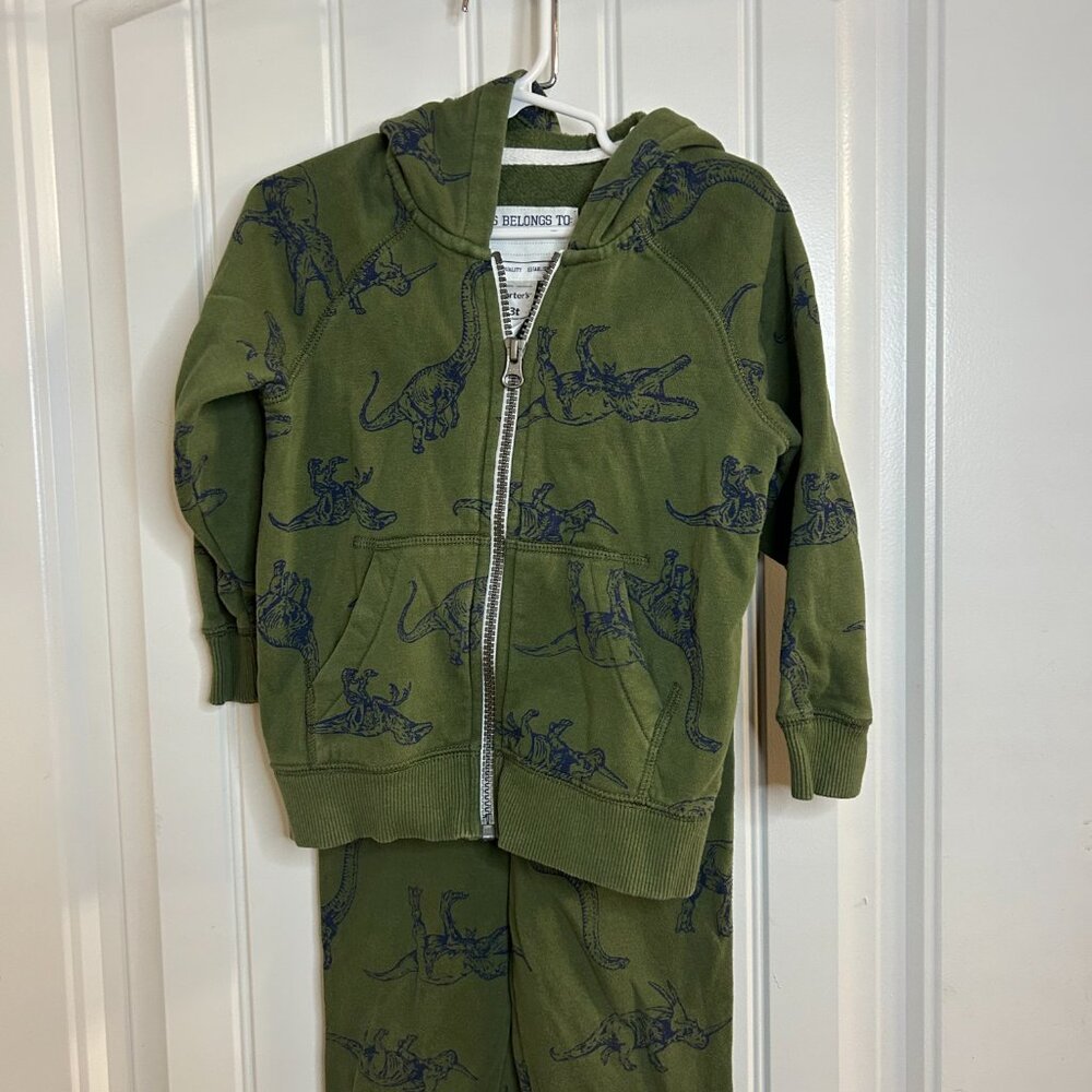Carters Boys Dino Hoodie Jogger Set 3T